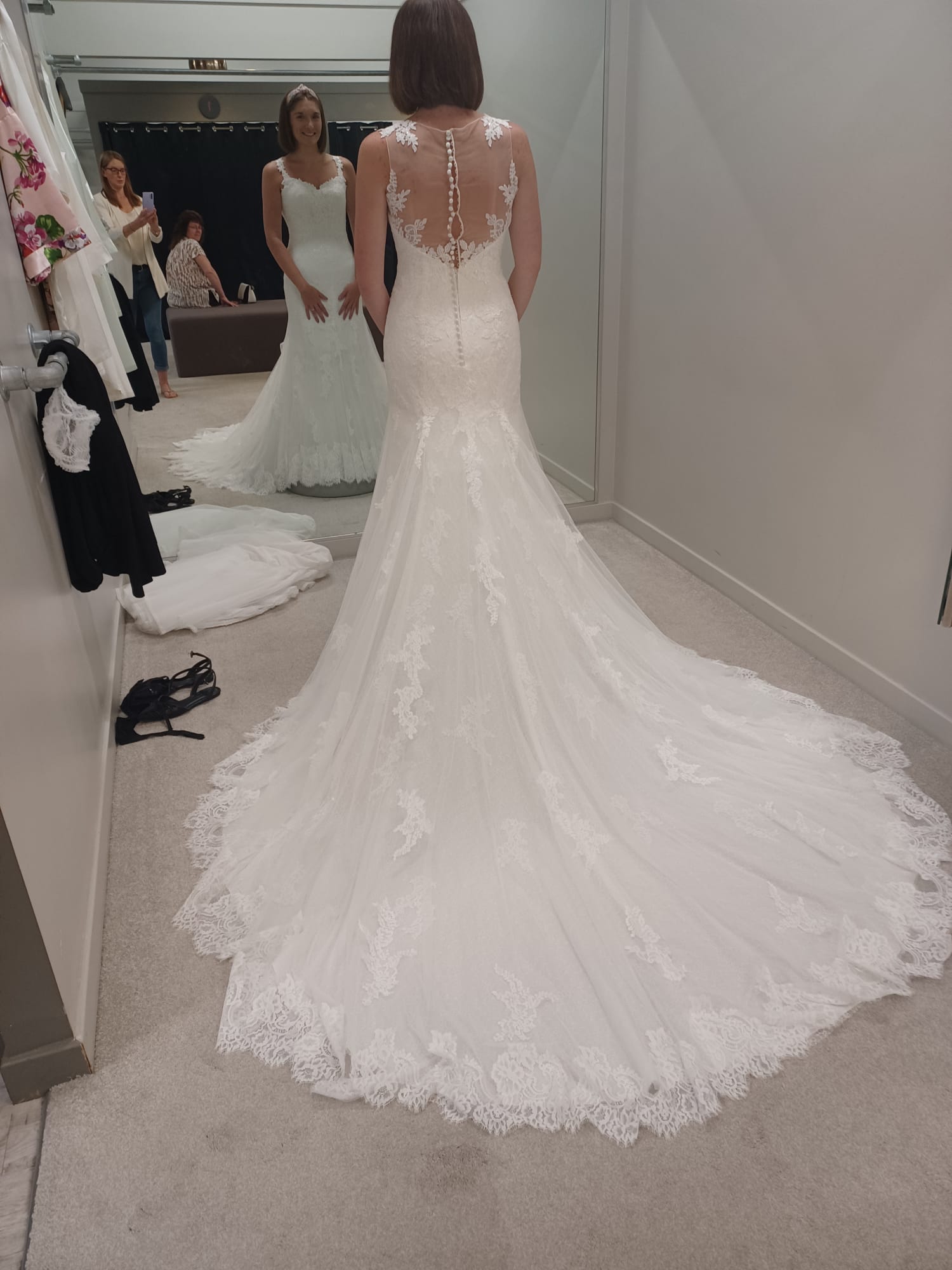 Fishtail Dress with stunning train and detail. | White Dress UK